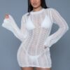 Kinsley Crochet Mini Dress – Scalloped Trim & Open Back