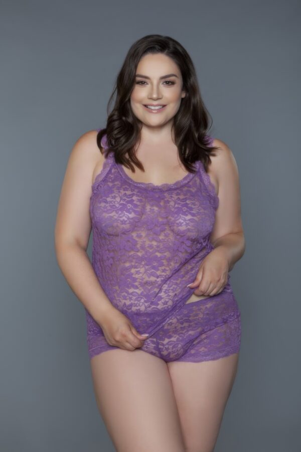 Melina Sheer Floral Lace Cami & Shorts Set