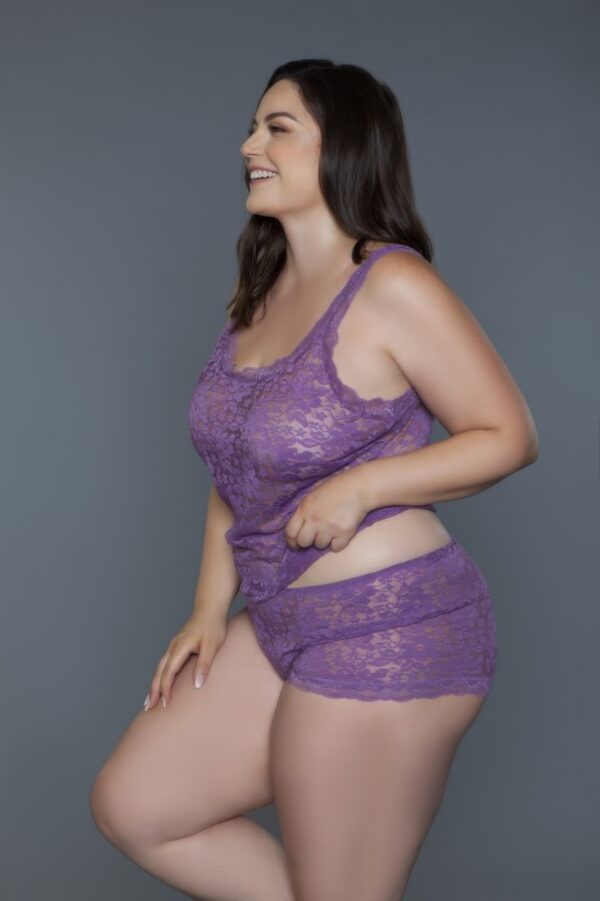 Melina Sheer Floral Lace Cami & Shorts Set