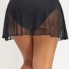 Gillian High-Waist Swimsuit Bottom with Mesh Skirt
