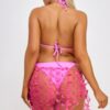 Blossom Bikini Set – Ruffle Triangle Top & Mesh Sarong