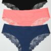 Arden Seamless Cheeky Panty Pack – Black, Navy Blue & Coral
