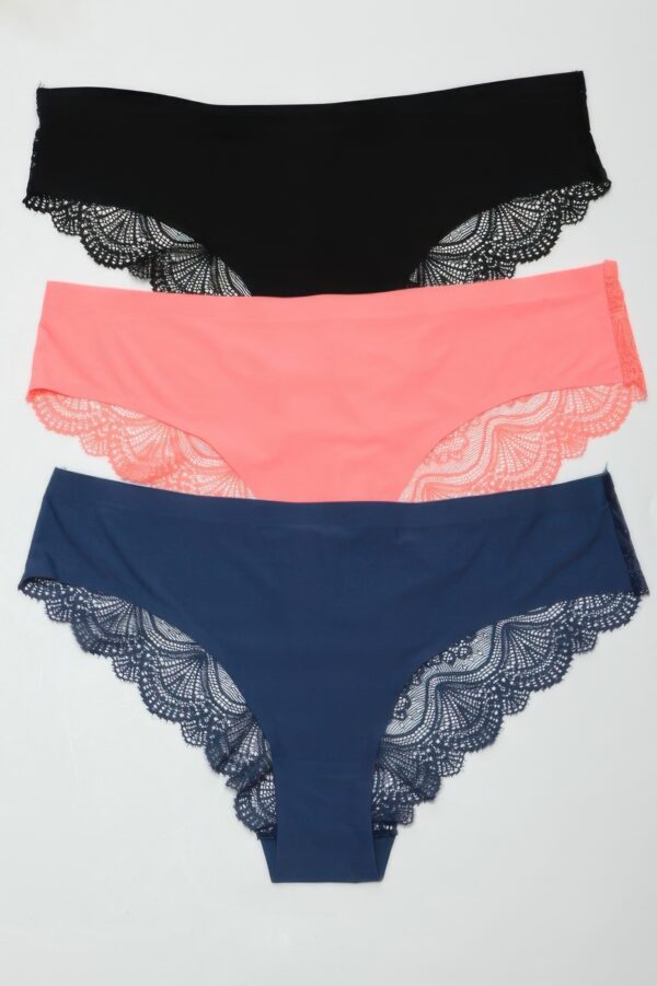 Arden Seamless Cheeky Panty Pack – Black, Navy Blue & Coral