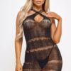 Ella Mini Dress – Rhinestone Lace, Strappy Keyhole