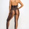 Jasmine Lace Bodystocking – Halter Neck with Crisscross Back