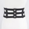 Wide Elastic Belt with Metal Buckle – Black