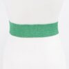 Faux Straw Elastic Belt with Gold Buckle