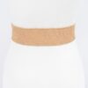 Faux Straw Elastic Belt with Gold Buckle