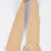 Faux Straw Elastic Belt with Gold Buckle