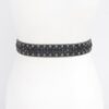 Studded Rhinestone Multi-Metal Belt – Black