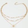 Triple Teardrop Chain Necklace – Gold-Tone