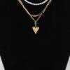 Be My Heart Gold-Tone Pendant Necklace with Faux Pearl