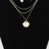 Multi Seashell Charm Drop Necklace – Gold-Tone with Faux Pearls