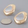Abstract Transparent Stone Earrings – Gold-Tone