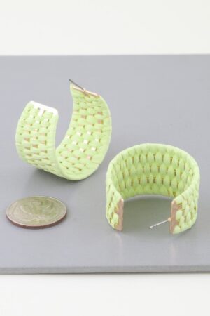 Wide Weave Paper Hoop Earrings – Rustic Texture