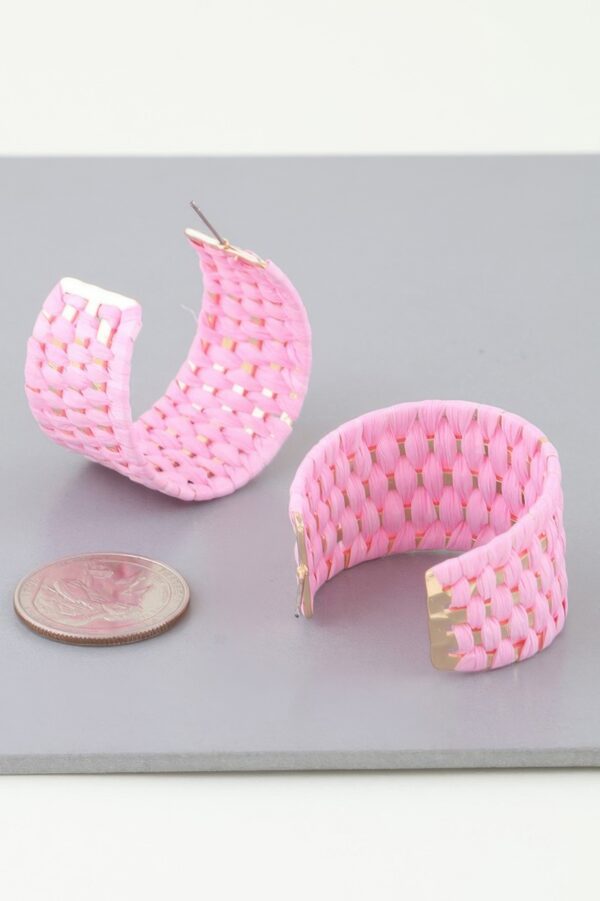 Wide Weave Paper Hoop Earrings – Rustic Texture