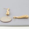 Shiny Bar Teardrop Earrings – Gold-Tone
