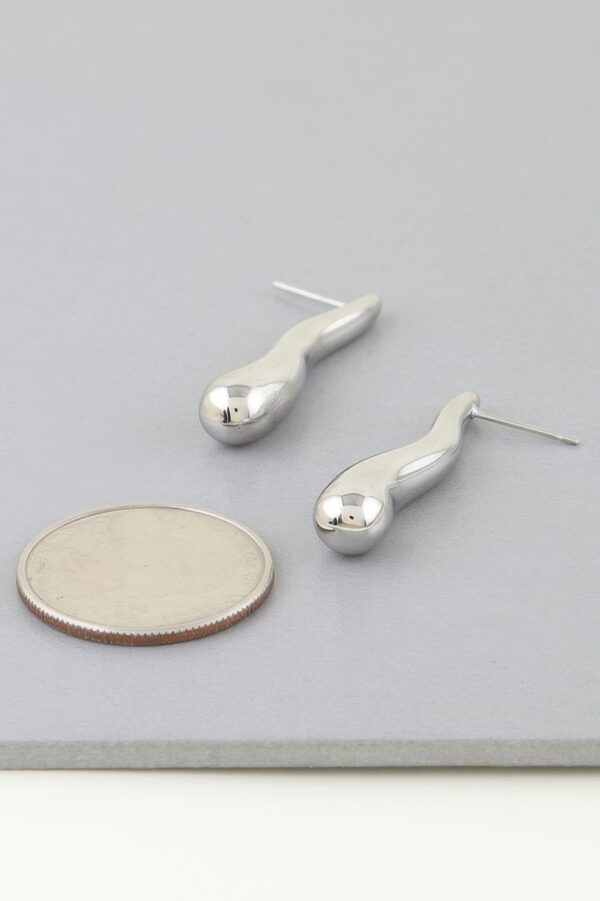 Shiny Bar Teardrop Earrings – Gold-Tone