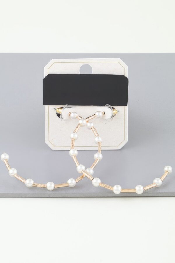 Twisted Pearl Open Hoop Earrings – Coin Accent