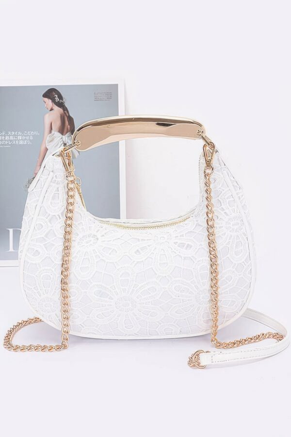 Crochet Crossbody Bag with Chain Strap