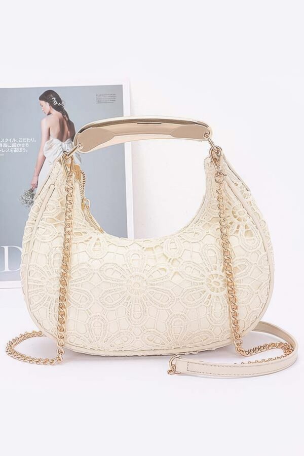 Crochet Crossbody Bag with Chain Strap