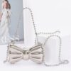 Metal Mini Clutch with Bow Detail – Compact Evening Clutch
