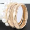 Scale Chain & Pearl Stretch Beaded Bracelet
