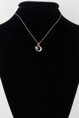 Night Sky Pendant Necklace – Gold-Tone Celestial Charm