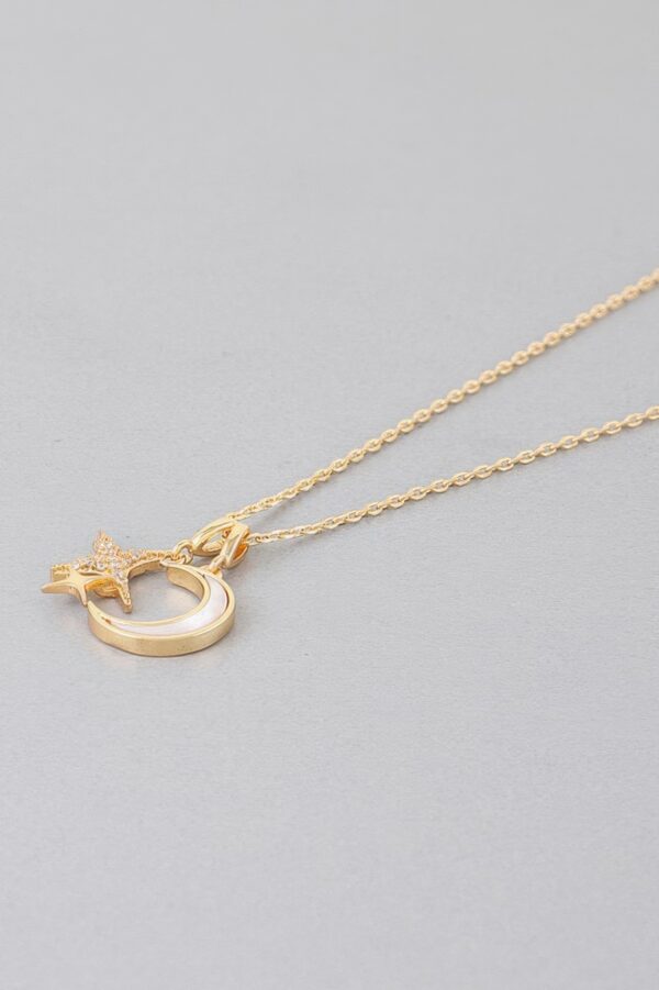 Night Sky Pendant Necklace – Gold-Tone Celestial Charm