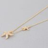 Bejeweled Starfish Pendant Necklace – Gold-tone