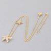 Bejeweled Starfish Pendant Necklace – Gold-tone