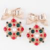 Bejeweled Ribbon Ornament Earrings – Festive Bow