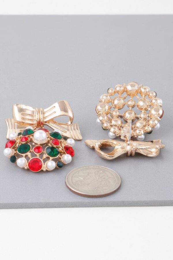 Bejeweled Ribbon Ornament Earrings – Festive Bow