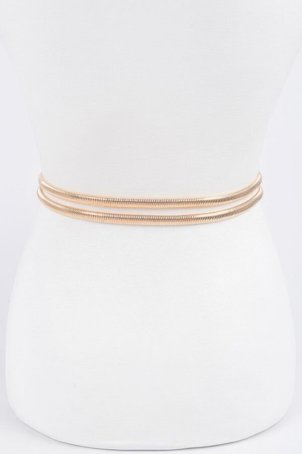 Rhinestone Metal Stretch Belt – Chain Detail