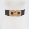 Gold-Buckle Stretch Belt – 70% PVC Elastic Waist Belt