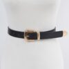 Faux Leather Belt with Gold Metal Buckle – 1.1″