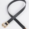 Faux Leather Belt with Gold Metal Buckle – 1.1″