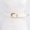 Faux Leather Belt with Gold Metal Buckle – 1.1″