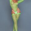 Fishnet Off-Shoulder Bodysuit Set – Open-Weave