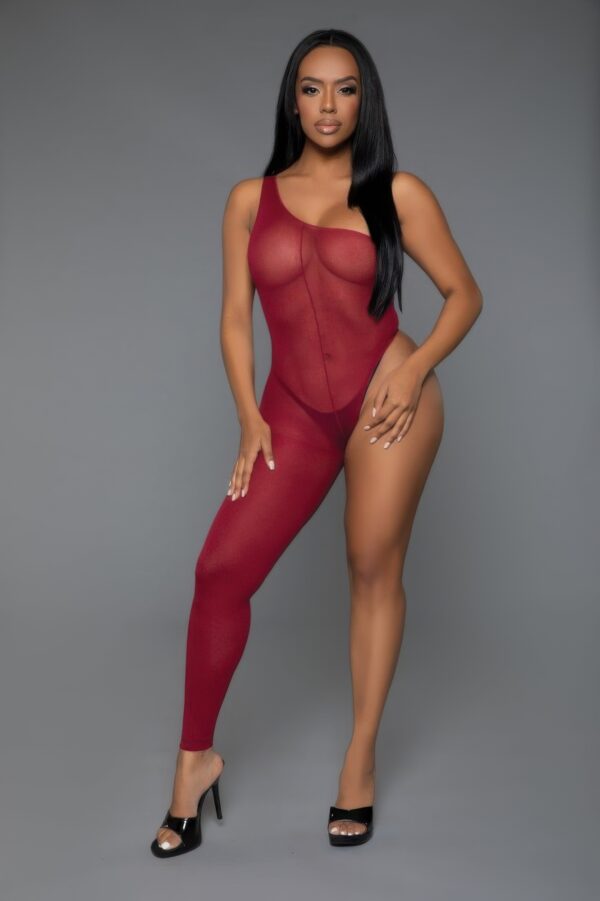 Asymmetrical One-Shoulder Bodystocking – Sheer