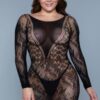 Turn Your Lights Off Sheer Heart & Floral Bodystocking