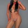 Dancing All Night Sheer Fishnet Bodystocking