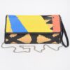 Animal Print Clutch with Color-Block Palette