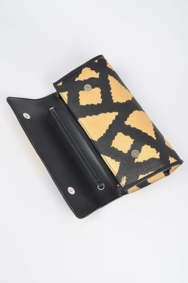 Animal Print Clutch with Color-Block Palette