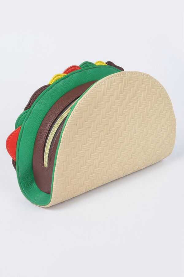 Taco-Shape Studded Clutch with Top Handle