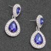 Rhinestone Dangle Earrings – Mixed Metal Drop