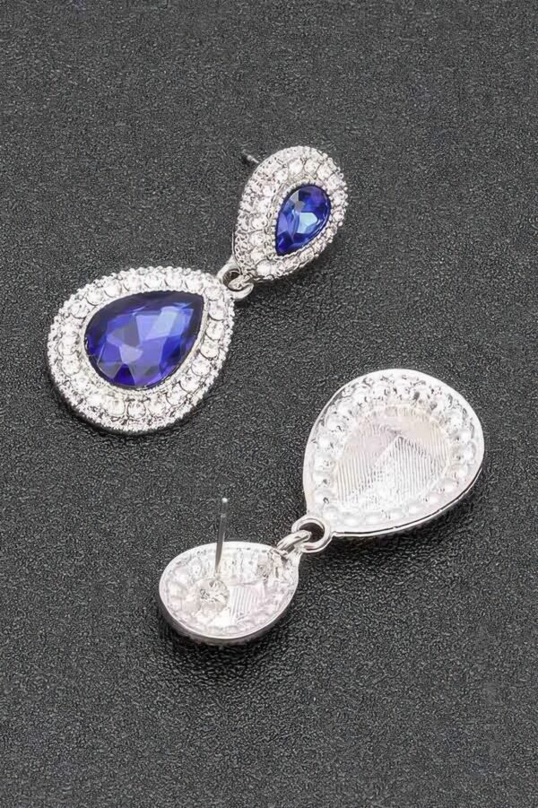 Rhinestone Dangle Earrings – Mixed Metal Drop