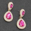 Rhinestone Dangle Earrings – Mixed Metal Drop