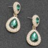 Rhinestone Dangle Earrings – Mixed Metal Drop