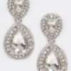 Rhinestone Dangle Earrings – Mixed Metal Drop